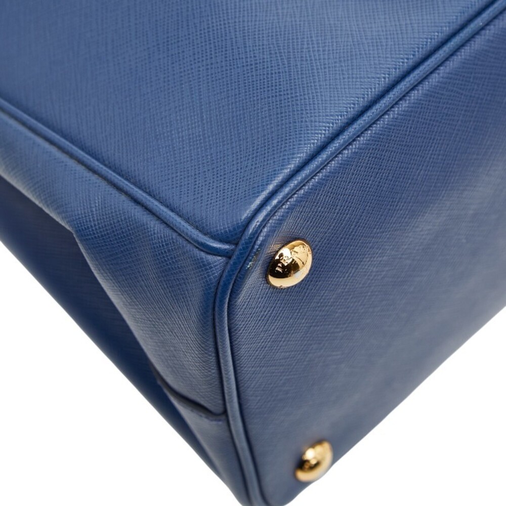 PRADA Blue Leather Saffiano Shoulder Bag - Picture 7 of 13